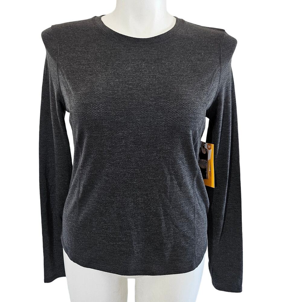Avia performance tee long sleeve sport dark gray sz M